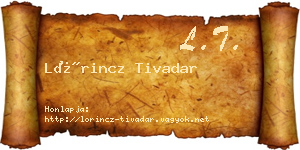 Lőrincz Tivadar névjegykártya
