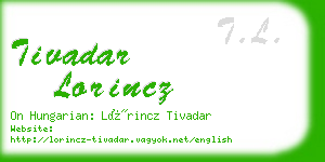tivadar lorincz business card